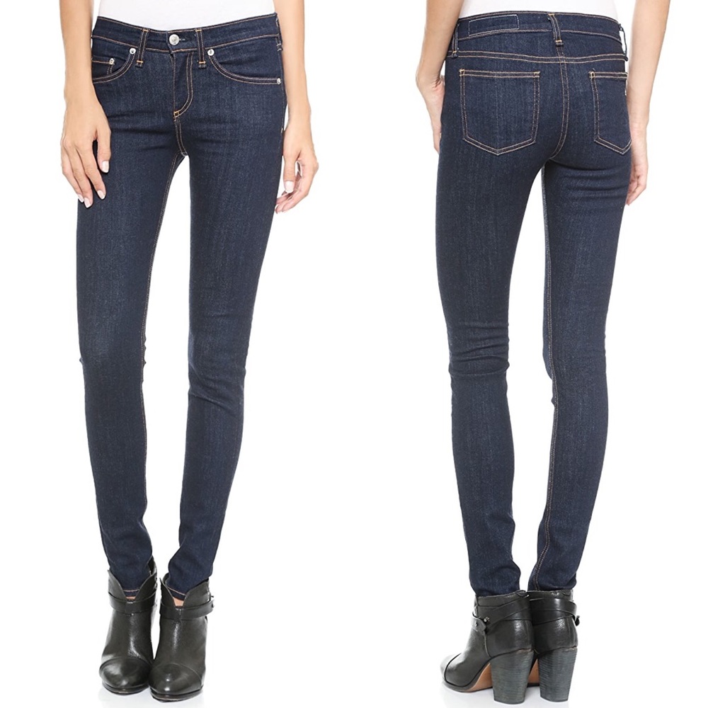 Rag & Bone High Rise Skinny Heritage Dark Jeans